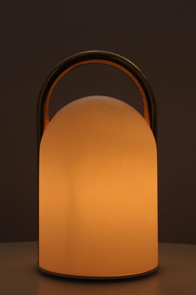  Tronconi 1980s Romolo Lanciani Brass and Glass Tender Table Lamp for Tronconi