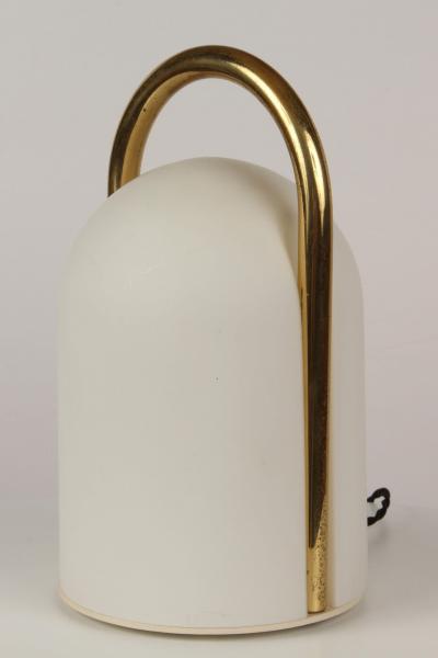  Tronconi 1980s Romolo Lanciani Brass and Glass Tender Table Lamp for Tronconi