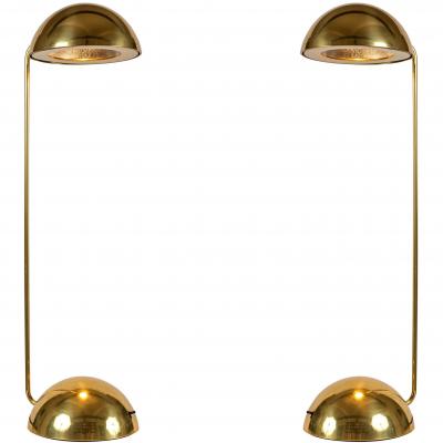 Tronconi Pair of 1970s Barbieri Marianelli Brass Bikini Table Lamps for Tronconi