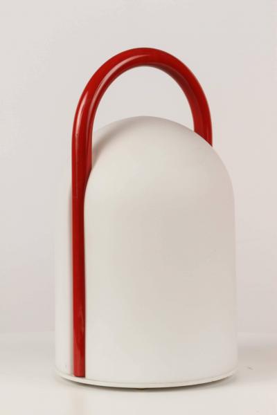  Tronconi Pair of 1980s Romolo Lanciani Tender Table Lamps for Tronconi in Red