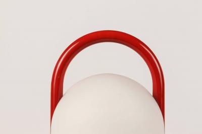  Tronconi Pair of 1980s Romolo Lanciani Tender Table Lamps for Tronconi in Red