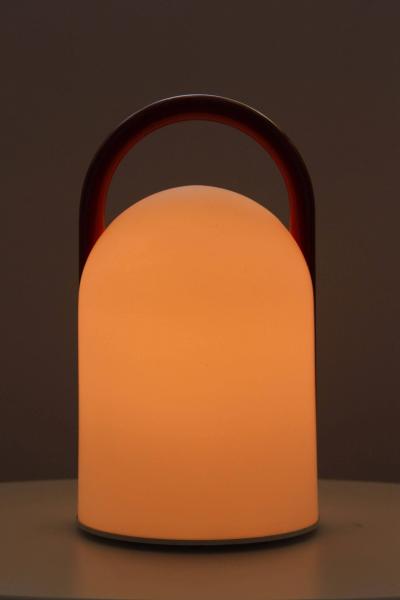  Tronconi Pair of 1980s Romolo Lanciani Tender Table Lamps for Tronconi in Red