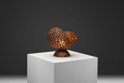  Tukiainen Aimo Ossi Kalevi Copper Table Lamp by Aimo Tukiainen for Oy Moonlight Ltd Finland 1970s