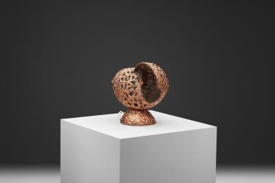  Tukiainen Aimo Ossi Kalevi Copper Table Lamp by Aimo Tukiainen for Oy Moonlight Ltd Finland 1970s