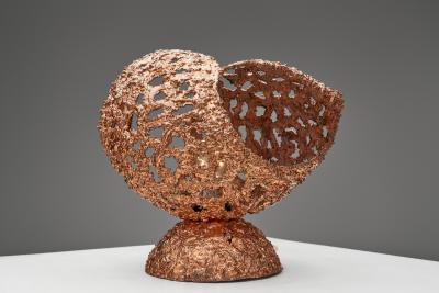  Tukiainen Aimo Ossi Kalevi Copper Table Lamp by Aimo Tukiainen for Oy Moonlight Ltd Finland 1970s