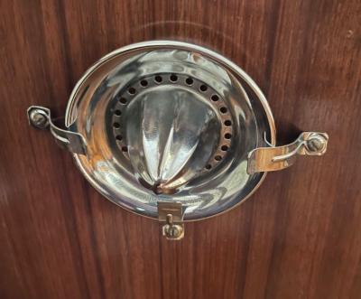  Turnidge of London Art Deco English Envelope Yacht Bar Flamed Maple Mahogany Masterpiece