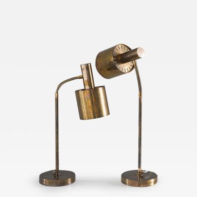  Tyringe Konsthantverk Scandinavian Midcentury Table Lamps in Brass by Konsthantverk Tyringe