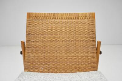  ULUV Kr sn jizba Pair of Upholstered Rattan and Wood Chairs for ULUV Czechoslovakia ca 1960s