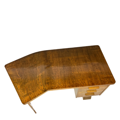  ULUV Kr sn jizba c1937 Kr sn Jizba asymmetrical cubist oakwood desk Czech