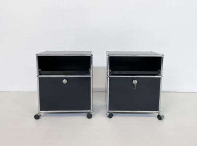 USM Haller Pair of Small Mid Century Modern Cabinets by USM Haller