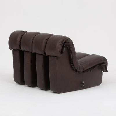  Ubald Klug Ueli Berger De Sede DS 600 Non Stop Sofa in Deep Espresso Brown Leather 1980s