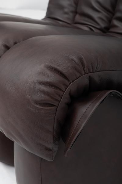  Ubald Klug Ueli Berger De Sede DS 600 Non Stop Sofa in Deep Espresso Brown Leather 1980s