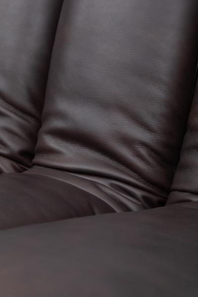  Ubald Klug Ueli Berger De Sede DS 600 Non Stop Sofa in Deep Espresso Brown Leather 1980s