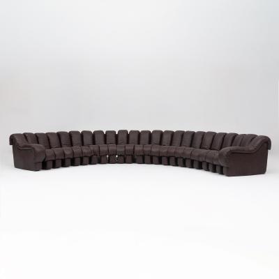  Ubald Klug Ueli Berger De Sede DS 600 Non Stop Sofa in Deep Espresso Brown Leather 1980s