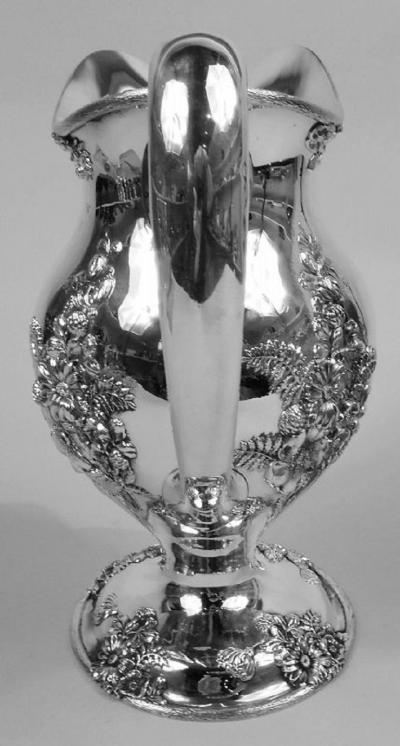  Udall Ballou Fresh and Pretty American Art Nouveau Sterling Silver Water Pitcher