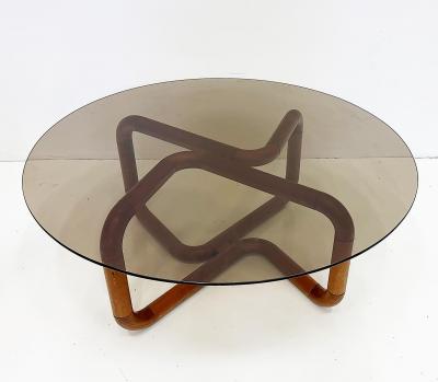  Uldum Mobelfabrik Uldum M belfabrik Danish Modern Biomorphic Teak Coffee Table Uldum M belfabrik Smoked Glass Top