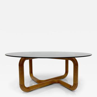  Uldum Mobelfabrik Uldum M belfabrik Danish Modern Biomorphic Teak Coffee Table Uldum M belfabrik Smoked Glass Top