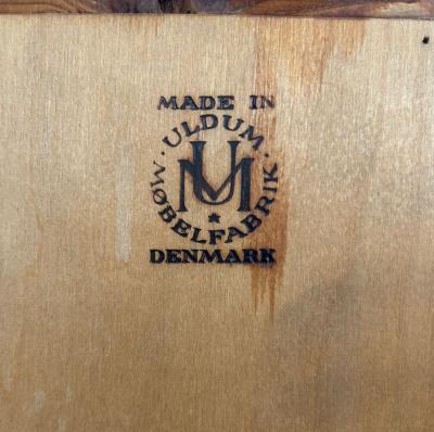  Uldum Mobelfabrik Uldum M belfabrik Johannes Andersen Teak Credenza with Sculpted Pulls