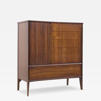  Unagusta Forward Furniture Unagusta Mid Century Walnut Curved Highboy Dresser