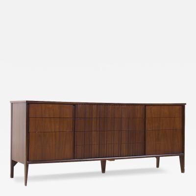  Unagusta Forward Furniture Unagusta Mid Century Walnut Curved Lowboy Dresser