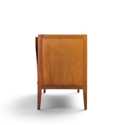  Unagusta Forward Furniture Unagusta Mid Century Walnut Curved Lowboy Dresser