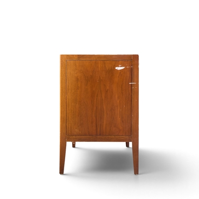  Unagusta Forward Furniture Unagusta Mid Century Walnut Curved Lowboy Dresser