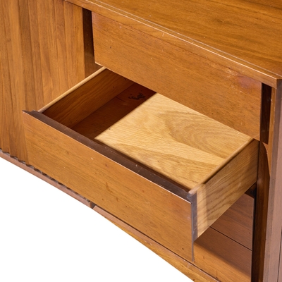  Unagusta Forward Furniture Unagusta Mid Century Walnut Curved Lowboy Dresser