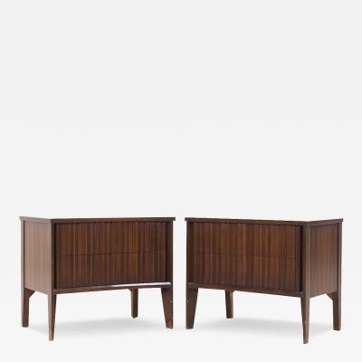  Unagusta Forward Furniture Unagusta Mid Century Walnut Curved Nightstands Pair