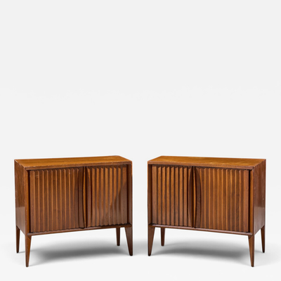  Unagusta Forward Furniture Unagusta Mid Century Walnut Curved Nightstands Pair