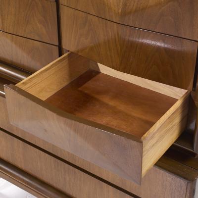  United Furniture Corporation United Furniture Mid Century Diamond Walnut Highboy Dresser