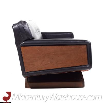  United Furniture Corporation United Style Mid Century Walnut Pedestal Base Sofa
