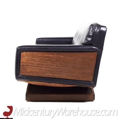  United Furniture Corporation United Style Mid Century Walnut Pedestal Base Sofa