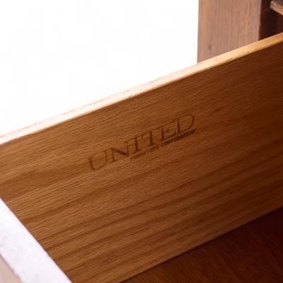  United Furniture Corporation United Tiki Brutalist Mid Century Walnut Gentleman s Chest Highboy Dresser