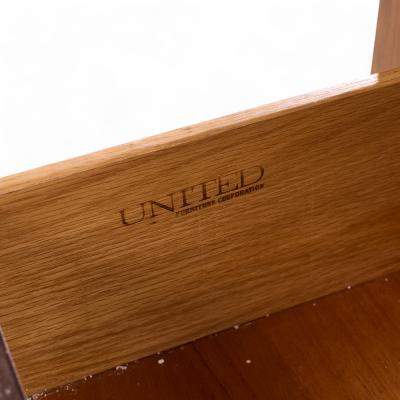  United Furniture Corporation United Tiki Brutalist Mid Century Walnut Gentleman s Chest Highboy Dresser