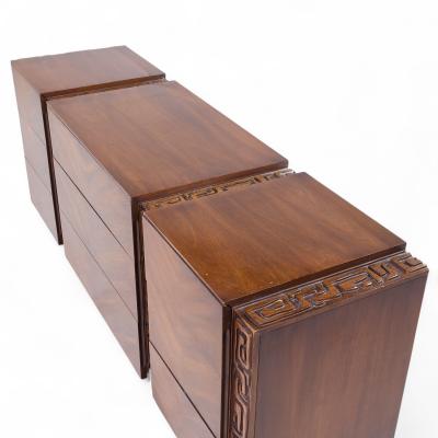  United Furniture Corporation United Tiki Brutalist Mid Century Walnut Lowboy Dresser