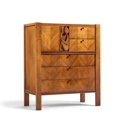  United Furniture Corporation United Tiki Mid Century Gentlemans Chest
