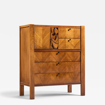  United Furniture Corporation United Tiki Mid Century Gentlemans Chest