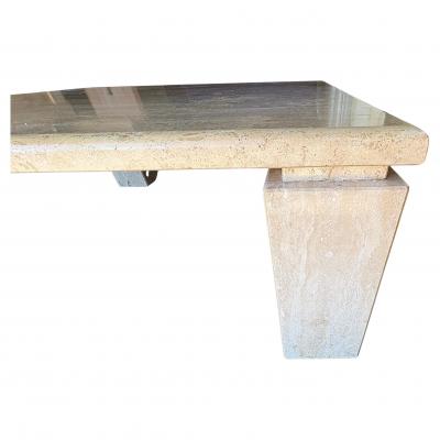  Up Up Italian Modern Travertine Cocktail Table