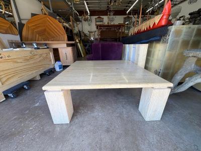 Up Up Italian Modern Travertine Cocktail Table