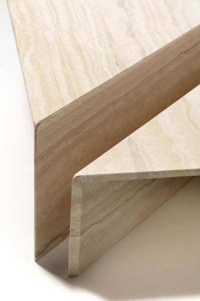  Up Up Large Italian Two Part Travertine Modular Coffee Table by Up Up circa 1970s