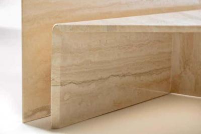  Up Up Large Italian Two Part Travertine Modular Coffee Table by Up Up circa 1970s