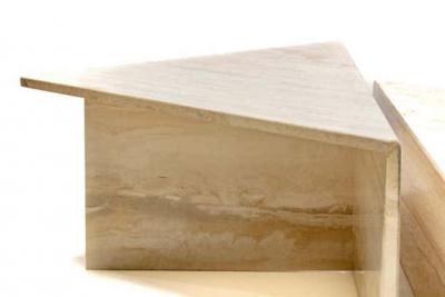 Up Up Large Italian Two Part Travertine Modular Coffee Table by Up Up circa 1970s