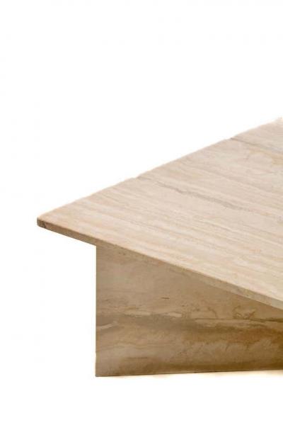 Up Up Large Italian Two Part Travertine Modular Coffee Table by Up Up circa 1970s