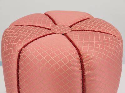  Up Z vody Pink Art Deco Stool Tabouret Pouf Ottoman Vienna Austria 1930s