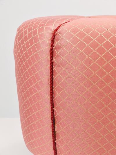  Up Z vody Pink Art Deco Stool Tabouret Pouf Ottoman Vienna Austria 1930s