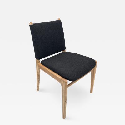  Uultis Design Cappio Dining Chair in Chinaberry Finish with Charcoal Fabric set of 2