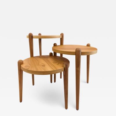  Uultis Design Pan Round Occasional Tables in Teak