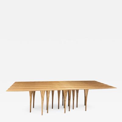  Uultis Design Pin Dining Table with Veneered Teak Table Top