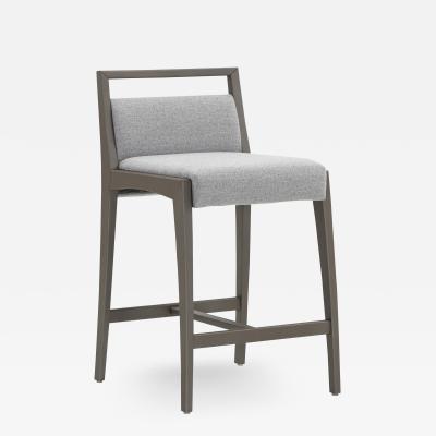  Uultis Design Sotto Counter Stool in Walnut and Ivory Fabric