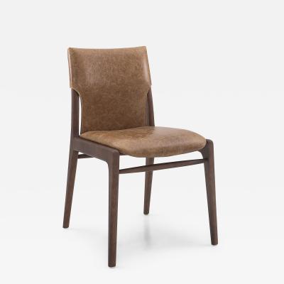 Caramel leather dining deals chair